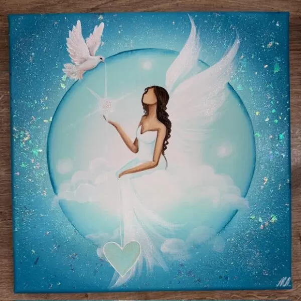 Andělský ochranný obraz | Tichá vzpomínka | 30x30 cm