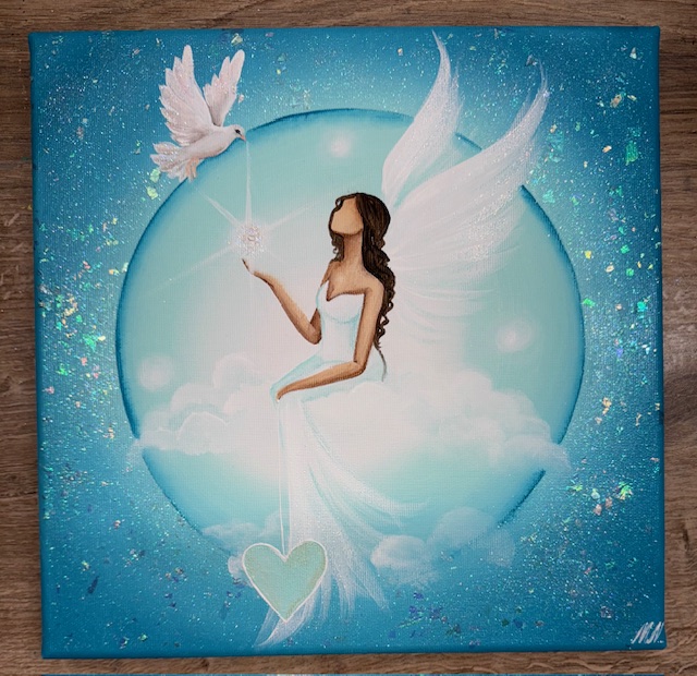 Andělský ochranný obraz | Tichá vzpomínka | 30x30 cm