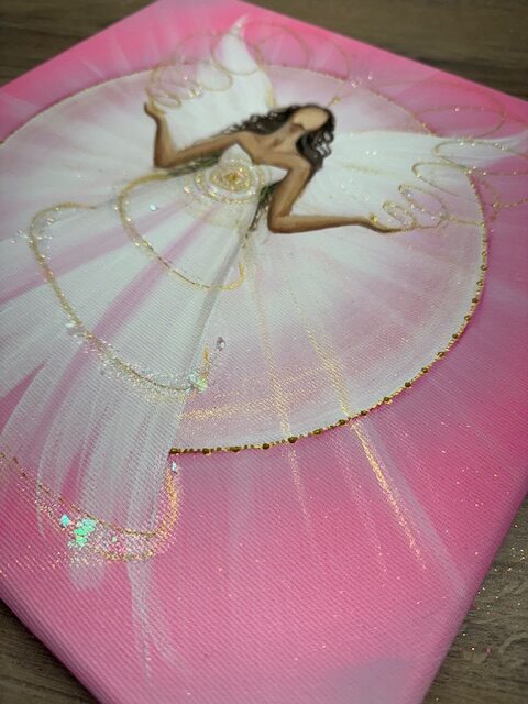 Andělský ochranný obraz s mořskou ulitou | Vysvobození ze strachů | 30x30 cm - Obrázek 4