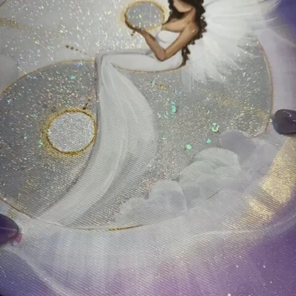 Andělský ochranný obraz s ametysty | Proměna | 30x30 cm