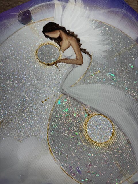 Andělský ochranný obraz s ametysty | Proměna | 30x30 cm - Obrázek 4