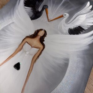 Andělský ochranný obraz s poselstvím | JSEM | 40x70 cm