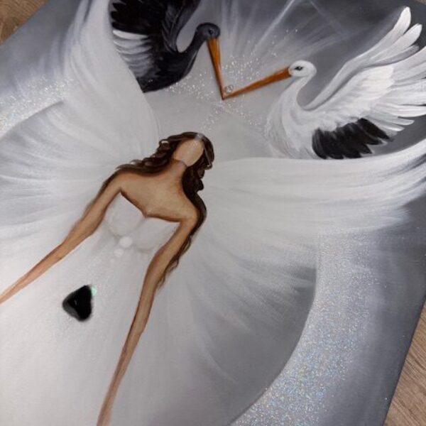 Andělský ochranný obraz s poselstvím  | JSEM | 40x70 cm