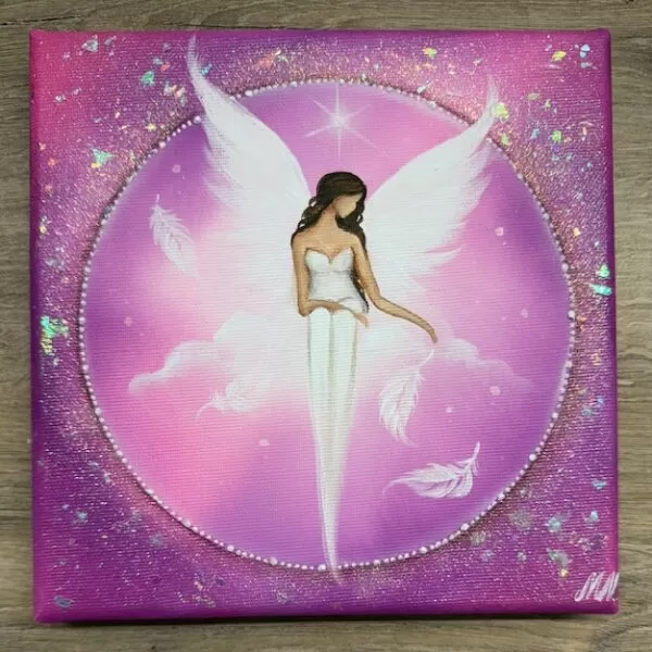 Andělský ochranný obraz | Lehkost | 20x20 cm