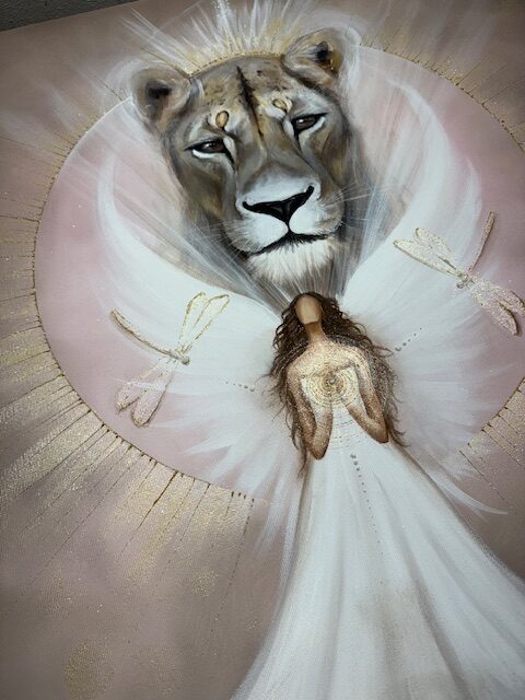 Velmi silný ochranný obraz v energiích lví brány | Tichá síla | 60x60 cm - Obrázek 3