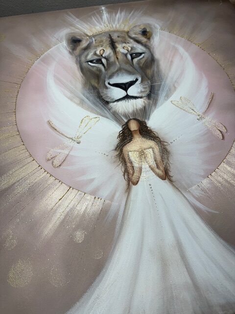 Velmi silný ochranný obraz v energiích lví brány | Tichá síla | 60x60 cm - Obrázek 2