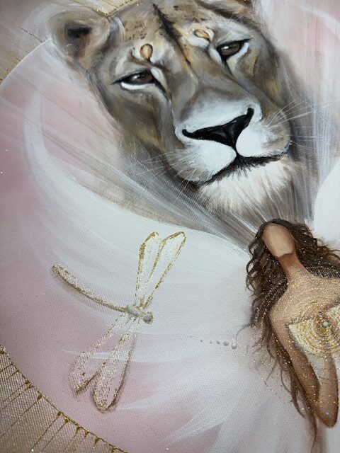 Velmi silný ochranný obraz v energiích lví brány | Tichá síla | 60x60 cm - Obrázek 7