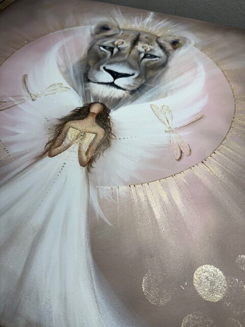 Velmi silný ochranný obraz v energiích lví brány | Tichá síla | 60x60 cm - Obrázek 6