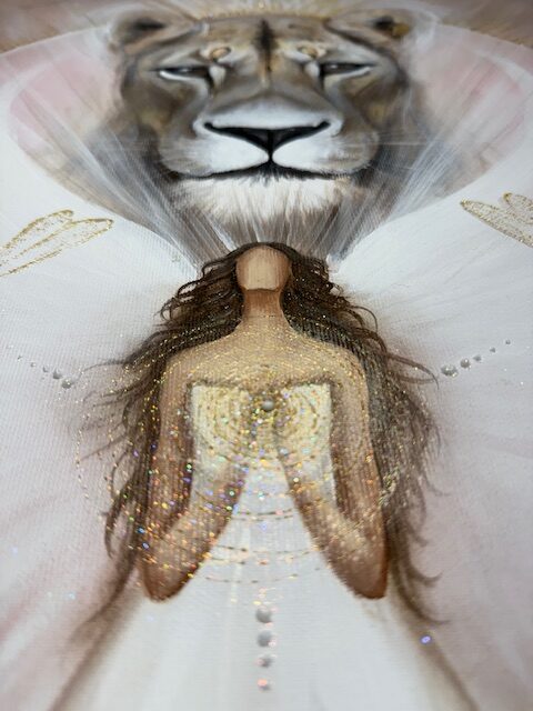 Velmi silný ochranný obraz v energiích lví brány | Tichá síla | 60x60 cm - Obrázek 5