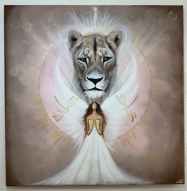 Velmi silný ochranný obraz v energiích lví brány | Tichá síla | 60x60 cm