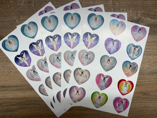 Sada po 5 ks | Andělské samolepky ve tvaru srdce pro radost