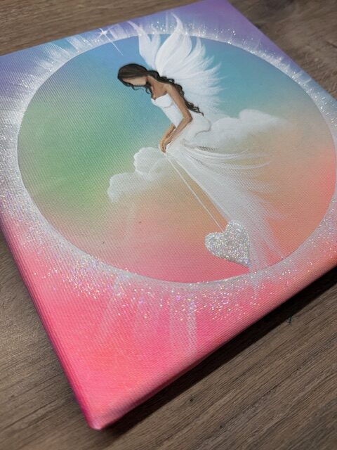 Andělský duhový obraz | Propojení se světlem | 1 | kamínky jako dárek. - Obrázek 3