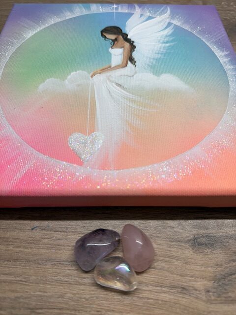 Andělský duhový obraz | Propojení se světlem | 1 | kamínky jako dárek. - Obrázek 2