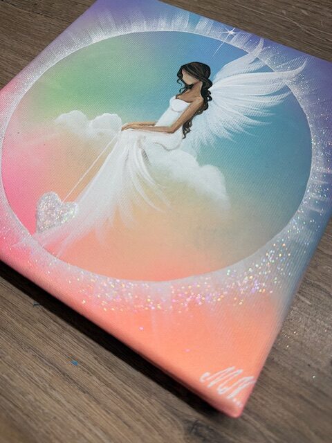 Andělský duhový obraz | Propojení se světlem | 1 | kamínky jako dárek. - Obrázek 4