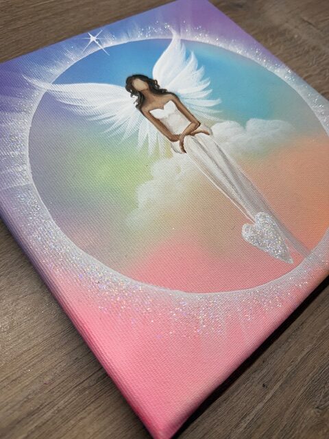 Andělský duhový obraz | Propojení se světlem | 2 | kamínky jako dárek. - Obrázek 3