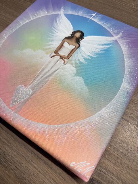 Andělský duhový obraz | Propojení se světlem | 2 | kamínky jako dárek. - Obrázek 4