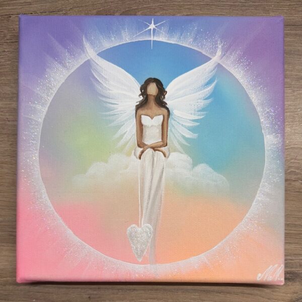 Andělský duhový obraz | Propojení se světlem | 2 | kamínky jako dárek.