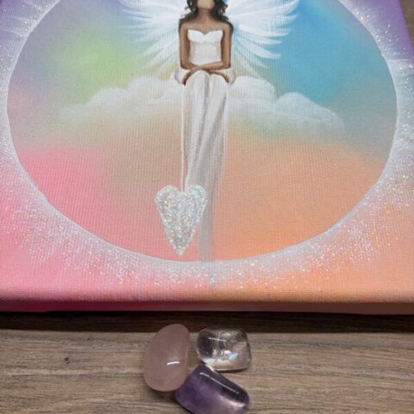 Andělský duhový obraz | Propojení se světlem | 2 | kamínky jako dárek.