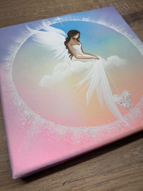 Andělský duhový obraz | Propojení se světlem | 3 | kamínky jako dárek. - Obrázek 3