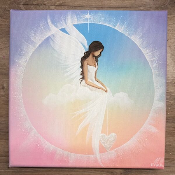 Andělský duhový obraz | Propojení se světlem | 3 | kamínky jako dárek.