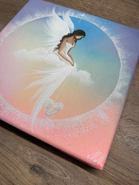 Andělský duhový obraz | Propojení se světlem | 3 | kamínky jako dárek. - Obrázek 4