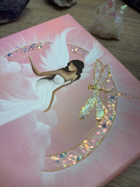 Andělský ochranný obraz s křišťálem | Proměna | 20x20 cm - Obrázek 3