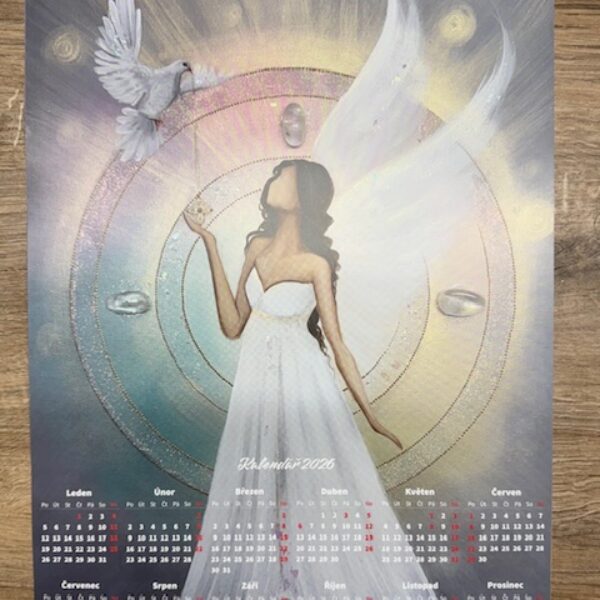 Plakátový roční kalendář 2026 | Andělé ArtofSoul | Holubice
