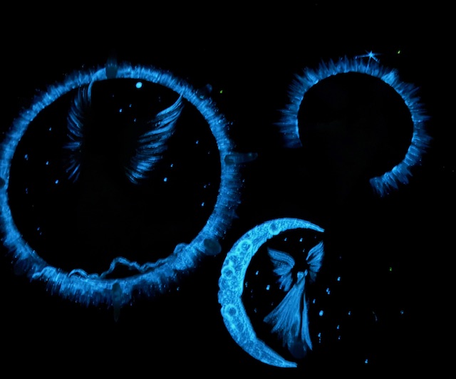 Andělský svítící, úplňkový obraz s křišťálem | Ve svitu měsíce | 20 cm - Obrázek 2