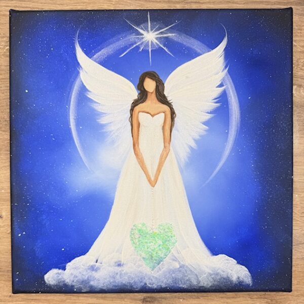 Andělský ochranný obraz svítící ve tmě | Anděl strážný | 30x30 cm