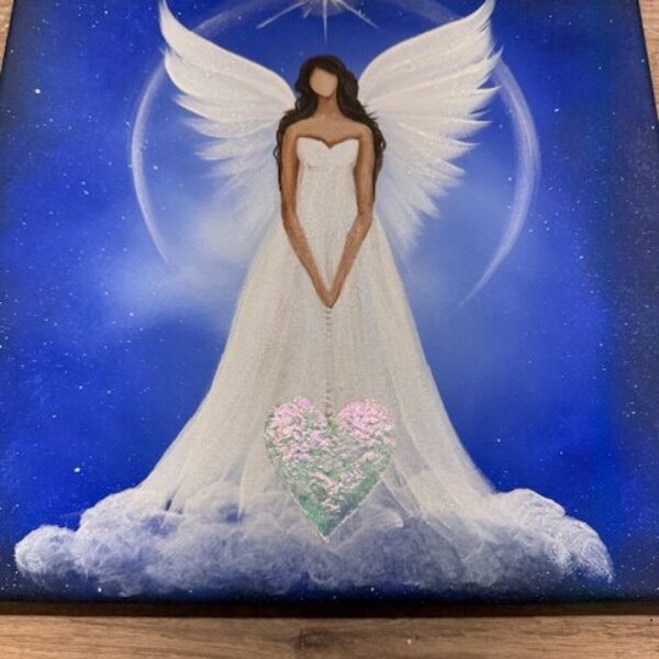 Andělský ochranný obraz svítící ve tmě | Anděl strážný | 30x30 cm