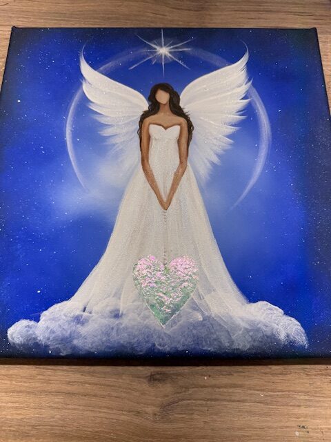 Andělský ochranný obraz svítící ve tmě | Anděl strážný | 30x30 cm - Obrázek 2