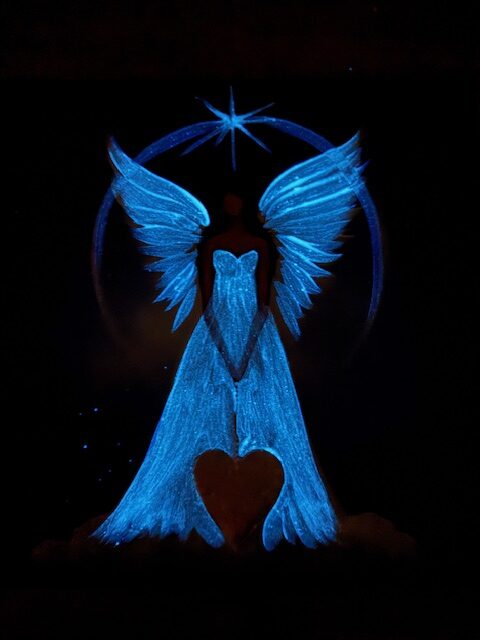 Andělský ochranný obraz svítící ve tmě | Anděl strážný | 30x30 cm - Obrázek 5