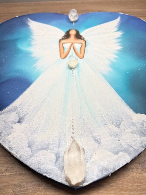 Andělský svítící obraz s křišťály | Z bolesti se rodí pravda | 40 cm - Obrázek 3