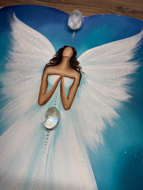 Andělský svítící obraz s křišťály | Z bolesti se rodí pravda | 40 cm - Obrázek 5