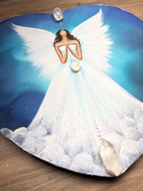 Andělský svítící obraz s křišťály | Z bolesti se rodí pravda | 40 cm - Obrázek 4