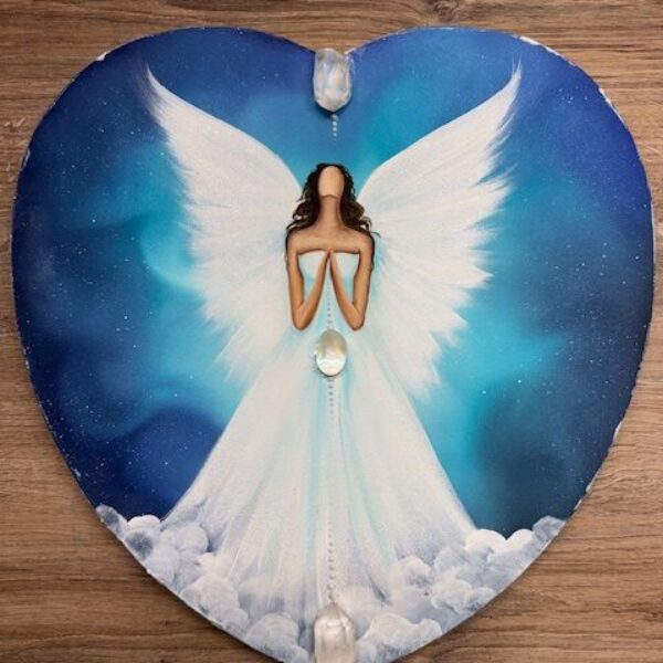 Andělský svítící obraz s křišťály | Z bolesti se rodí pravda | 40 cm