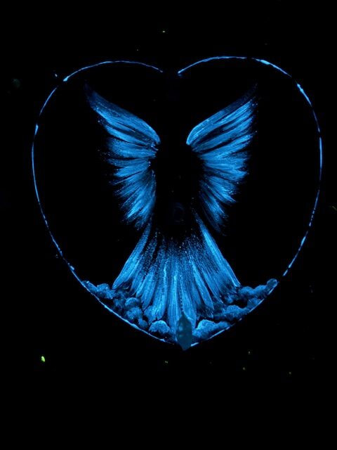 Andělský svítící obraz s křišťály | Z bolesti se rodí pravda | 40 cm - Obrázek 2