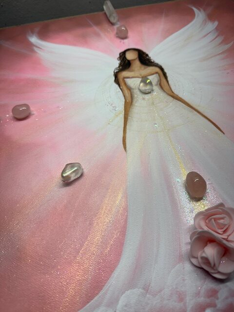 Andělský, velmi hluboký obraz s křišťály | Jsem skutečná | 50x50 cm - Obrázek 4