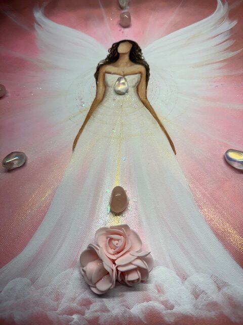 Andělský, velmi hluboký obraz s křišťály | Jsem skutečná | 50x50 cm - Obrázek 3