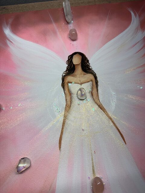 Andělský, velmi hluboký obraz s křišťály | Jsem skutečná | 50x50 cm - Obrázek 6