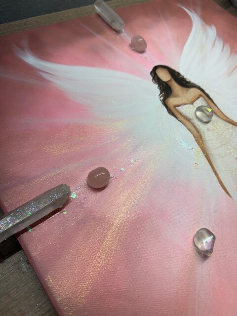 Andělský, velmi hluboký obraz s křišťály | Jsem skutečná | 50x50 cm - Obrázek 5