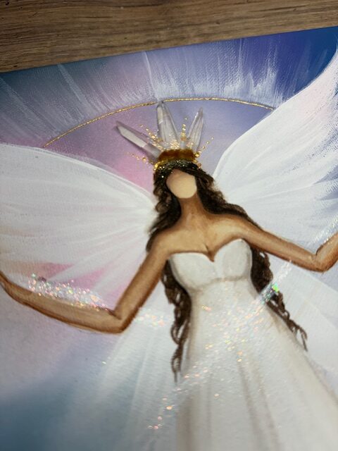 Andělský velmi silný ochranný obraz s křišťály | Návrat k sobě | 30x30 cm - Obrázek 4