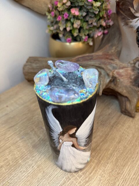 Andělská svíce SMÍŘENÍ | 16 cm | Černá | 2 - Obrázek 3