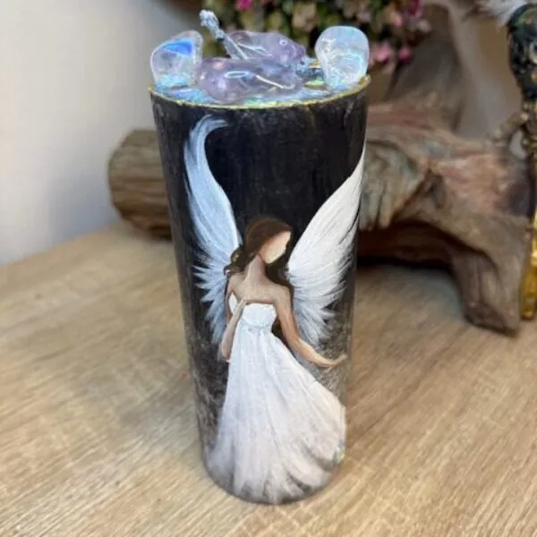 Andělská svíce SMÍŘENÍ | 16 cm | Černá | 2