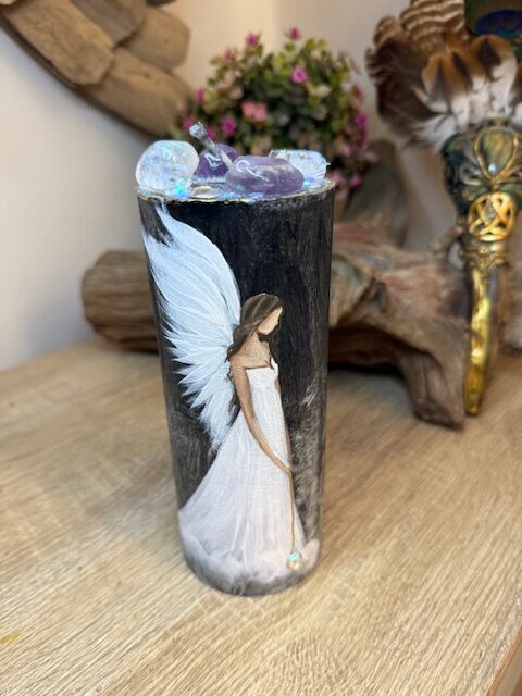 Andělská svíce SMÍŘENÍ | 16 cm | Černá | 4