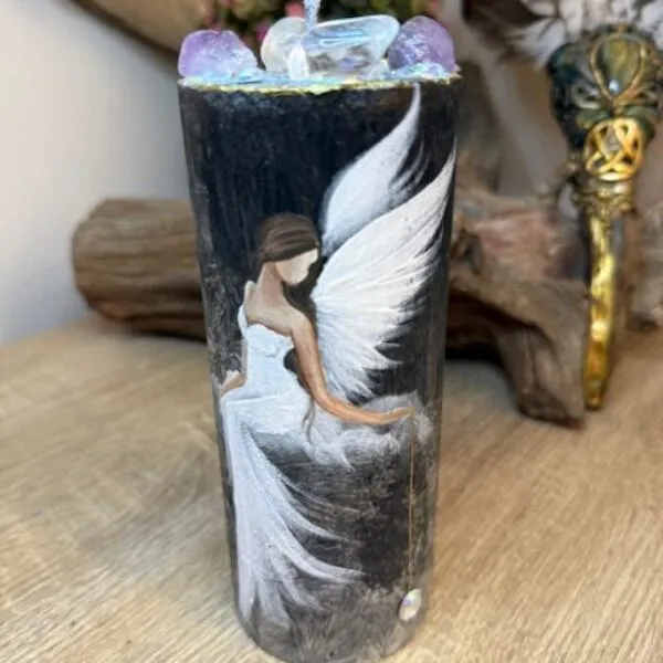 Andělská svíce SMÍŘENÍ | 16 cm | Černá | 5