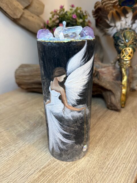 Andělská svíce SMÍŘENÍ | 16 cm | Černá | 5