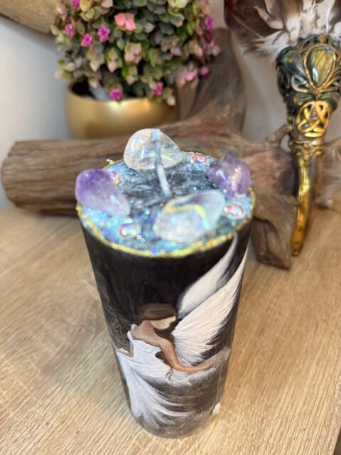 Andělská svíce SMÍŘENÍ | 16 cm | Černá | 5 - Obrázek 3