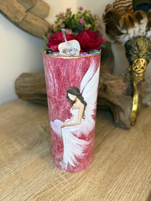 Andělská svíce SMÍŘENÍ | 16 cm | Červená | 1