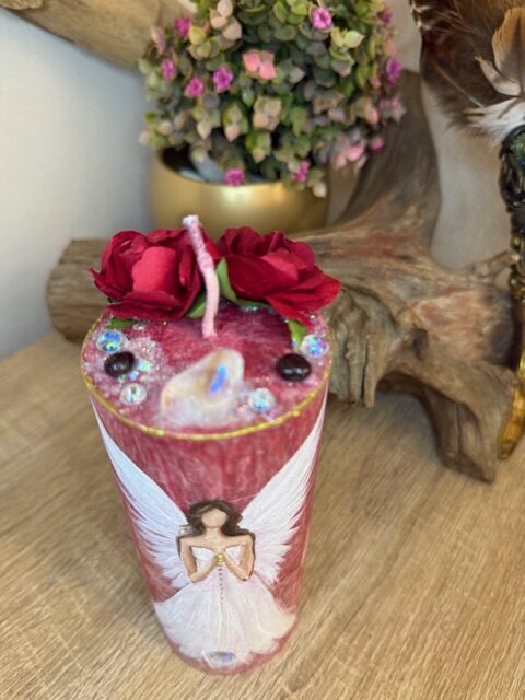 Andělská svíce SMÍŘENÍ | 16 cm | Červená | 2 - Obrázek 3